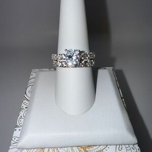 Charter Club CZ Silver Plated Wedding Set Size 9